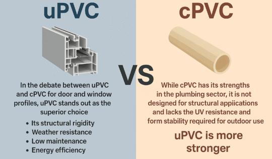 Comparison between uPVC and cPVC: Which Material is Better for Doors and Window Profiles?